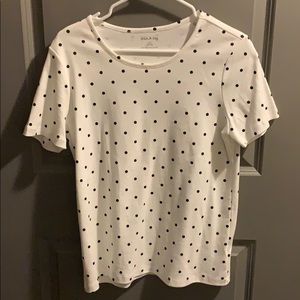 White Stag black and white polka dot shirt